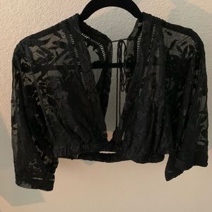 Tobi Black Lace Crop top